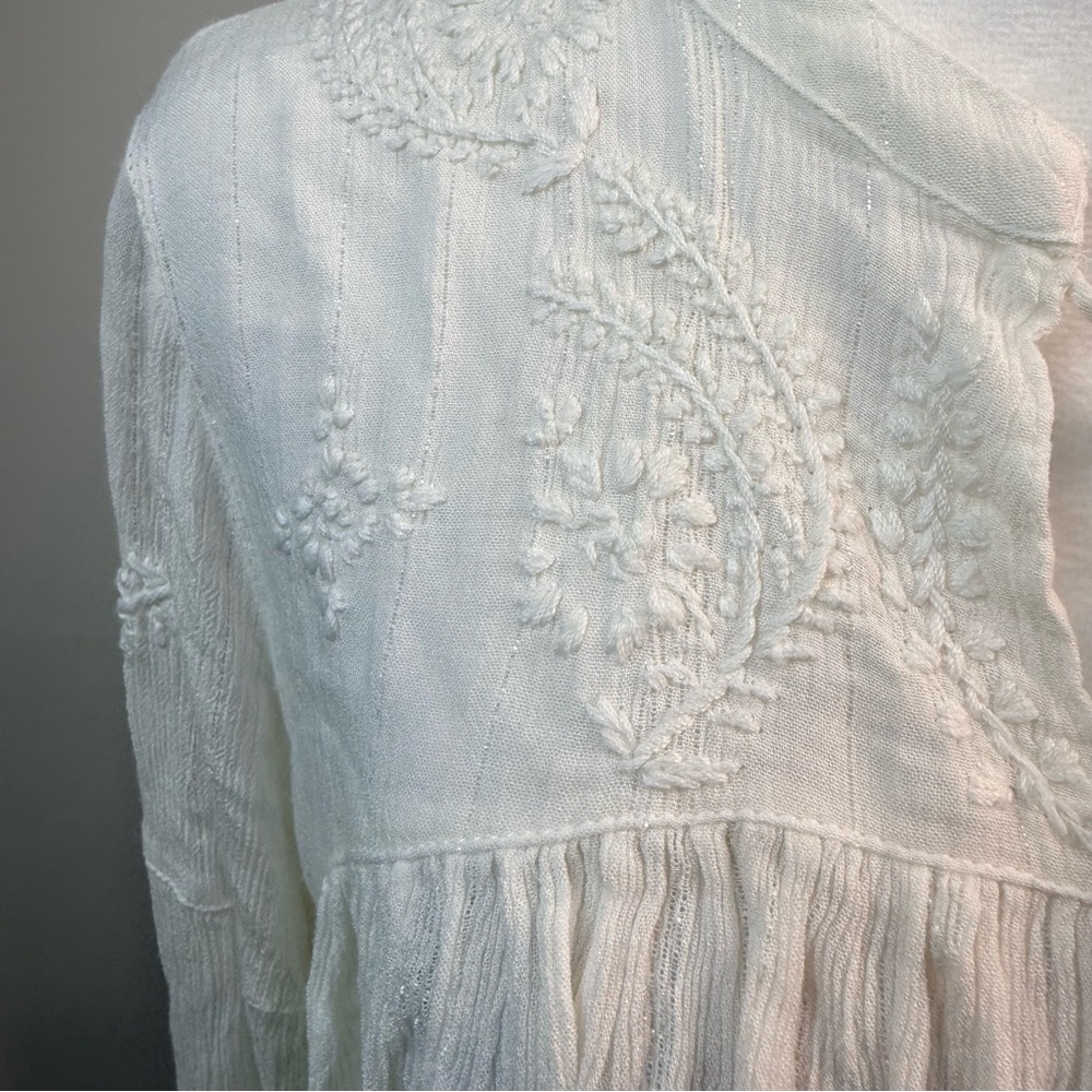 Rachel Zoe Ivory Embroidered Boho Tunic Top | Like New | Bohemian - Picture 6 of 17